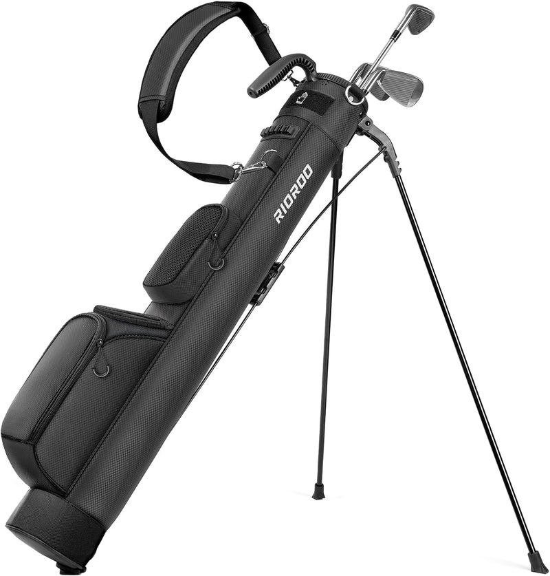 RIOROO Golf Stand Bag, Lightweight Par 3 Golf Bag Holds Up to 7 Clubs with Two Way Dividers Cooler Pocket Shoulder Strap and Multiple Storage Pockets for Men and Women - Image 1